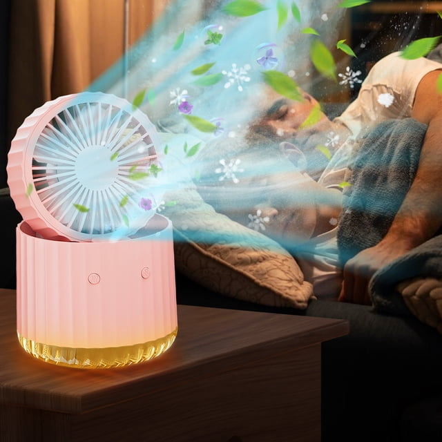 Boovnll Fan, Humidifying Spray Fan Desktop Fan Rechargeable Small Fan Folding Portable Hydration Chiller, Portable Fan, Desk Fan, Fans