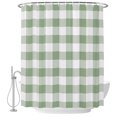 thumbnail image 2 of Sage Green Check Shower Curtains for Bathroom, Modern Rustic Green Buffalo Plaid Waterproof Fabric Shower Curtain, Decorative Bathroom Curtain for Bathtub, 72"x72" , No Hooks Included, 2 of 9