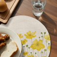 thumbnail image 3 of Yellow Daisy Round 15 Inch Placemats Set of 4, Rustic Spring Floral Summer Botanical HeatResistant Non Slip Place Mats for Dining Table, Wipeable Braided Kitchen Table Mats for Housewarming, 3 of 9