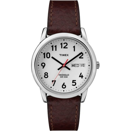 Men's Easy Reader Watch, Brown Textured Leather (Best Brown Strap Watches)