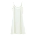 thumbnail image 4 of Ujnder Women's Comfortable Solid Color Plus Size Sleeveless Short Nightgown Loose Fit White L, 4 of 4