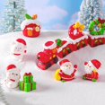 thumbnail image 3 of Tnobhg 2Pcs Christmas Bear Ornament Mini Cartoon Santa Claus Snowman Tree Gift Box Solid Resin Holiday Desktop Figure Statue Decoration Festival Gift, 3 of 8