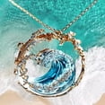 thumbnail image 3 of Ocean's Oath Jewelry Set, Adjustable Ocean Wave Necklace/Ring/Earring Summer Marine Theme Jewelry Packs Romance From The Sea-ocean's Oath Inspirational Friendship Blue Ocean Jewelry Gift for Women, 3 of 6