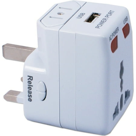 QVS World Power Travel AC Adapter Kit with USB and Surge Protection
