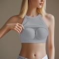 thumbnail image 2 of Baberdicy Built-in Bra Camisole - Women's Seamless Sleeveless Undershirt, Supportive Padded White Layering Tank Top (Grey | M), 2 of 6