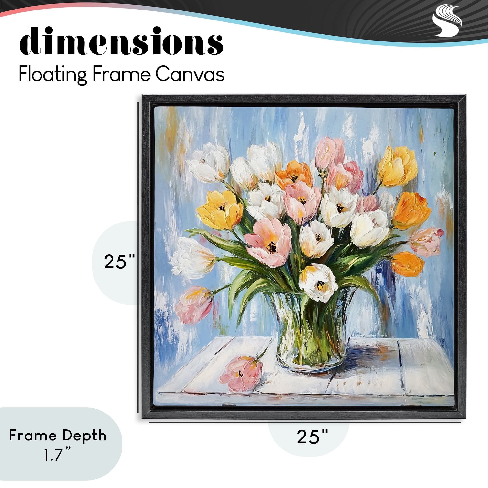 Stupell Industries Her Cottage Garden Tulips Black Framed Floater Canvas Wall Art, design by Tina LeCour