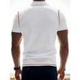 thumbnail image 4 of YYDGH Men's Summer Polo Shirts Lapel V Neck Short Sleeve Tees Casual Solid Color Trendy Button Collared Slim Fit Tops Pocket, 4 of 9