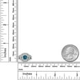 thumbnail image 3 of Gem Stone King 925 Sterling Silver London Blue Topaz and White Moissanite Ring for Women (2.09 Cttw, Gemstone Birthstone, Cushion Cut 6MM, Size 5), 3 of 4