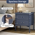 thumbnail image 5 of Christopher Knight Home Vintage Nightstand with 2 Drawers, PU Upholstered Bedside Table, Navy Blue, 5 of 11