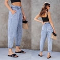 thumbnail image 4 of JJHGVB Wide Leg Jeans palazzo pants Vintage Jeans Jeans for Women Wide Leg Jeans for Women Casual Lounge Classic Straight Denim Jeans Summer Jumpsuit High Waisted Denim Pants Blue L, 4 of 9