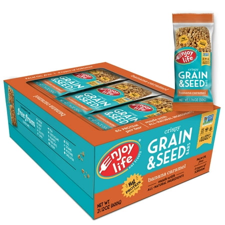 Enjoy Life Foods Gluten Free, Allergy Friendly Banana Caramel Grain & Seed Bars, 12 Count