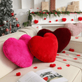 thumbnail image 3 of Valentines Day Heart Pillow - Super Soft Plush Hug Pillow, Cute Romantic Gift for Her/Him, Decorative Throw Pillows for Couch, Bedroom, Hot Pink , 16 inch by PALIFEUR, 3 of 5