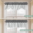 thumbnail image 5 of Grey Chevron Tie Up Valance Curtains for Windows, Kitchen Curtains Window Treatments, Geometric Ocean Abstract Wavy Striped White Short Window Shades Valances for Bedroom Bathroom Cafe 42"x18", 5 of 8