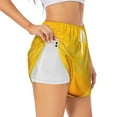 thumbnail image 3 of Lsque Yellow Lemon Printed Women's Running Shorts with Liner Pockets,Elastic Quick Dry Workout Athletic Gym Yoga Shorts,Womens High Waist Shorts-XX-Large, 3 of 9