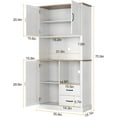 thumbnail image 5 of Yeshouse Tall Kitchen Cabinet with Microwave Shelf, 2 Drawers, 3 Doors, and Open Shelves, White, 5 of 7