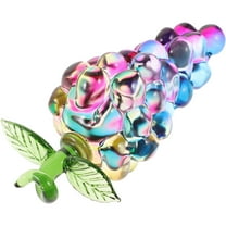 WHAMVOX Crystal Grape Statue for Decoration Hand Blown Crystal Figurine Unique Gift Green Color