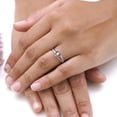 thumbnail image 2 of 18K White Gold Plated Split Shank Heart Ring | Moissanite Diamond Promise Ring For Women | Heart Shape Jewelry Gift For Her (0.17 Ctw) Ring Size-8, 2 of 6