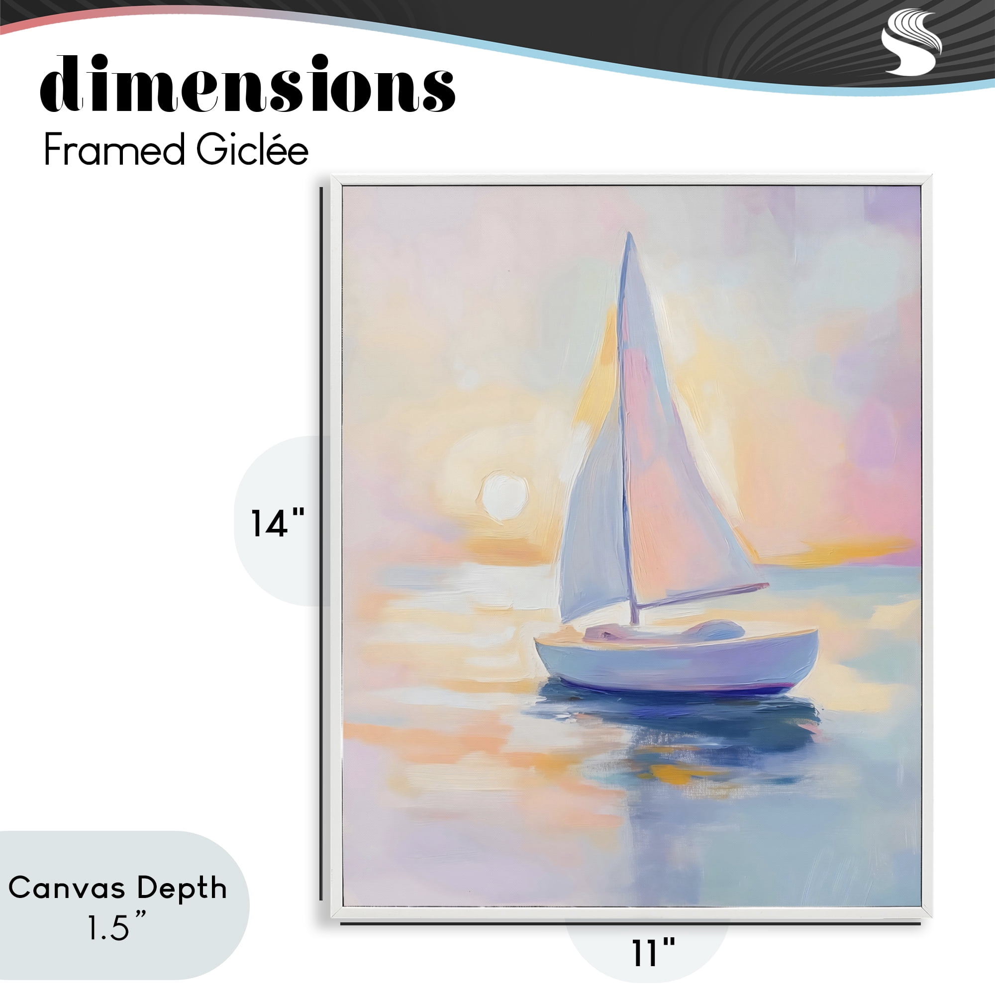 Stupell Industries Pastel Sailboat Toward Pink Horizon White Framed Giclee Art, design by The Prints Vibe