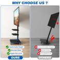 thumbnail image 4 of RTVR Rolling Mobile TV Stand with Swivel Mount for 32"-75" TVs up to 110 lbs, Height Adjustable with 2 Shelves Black, 4 of 11