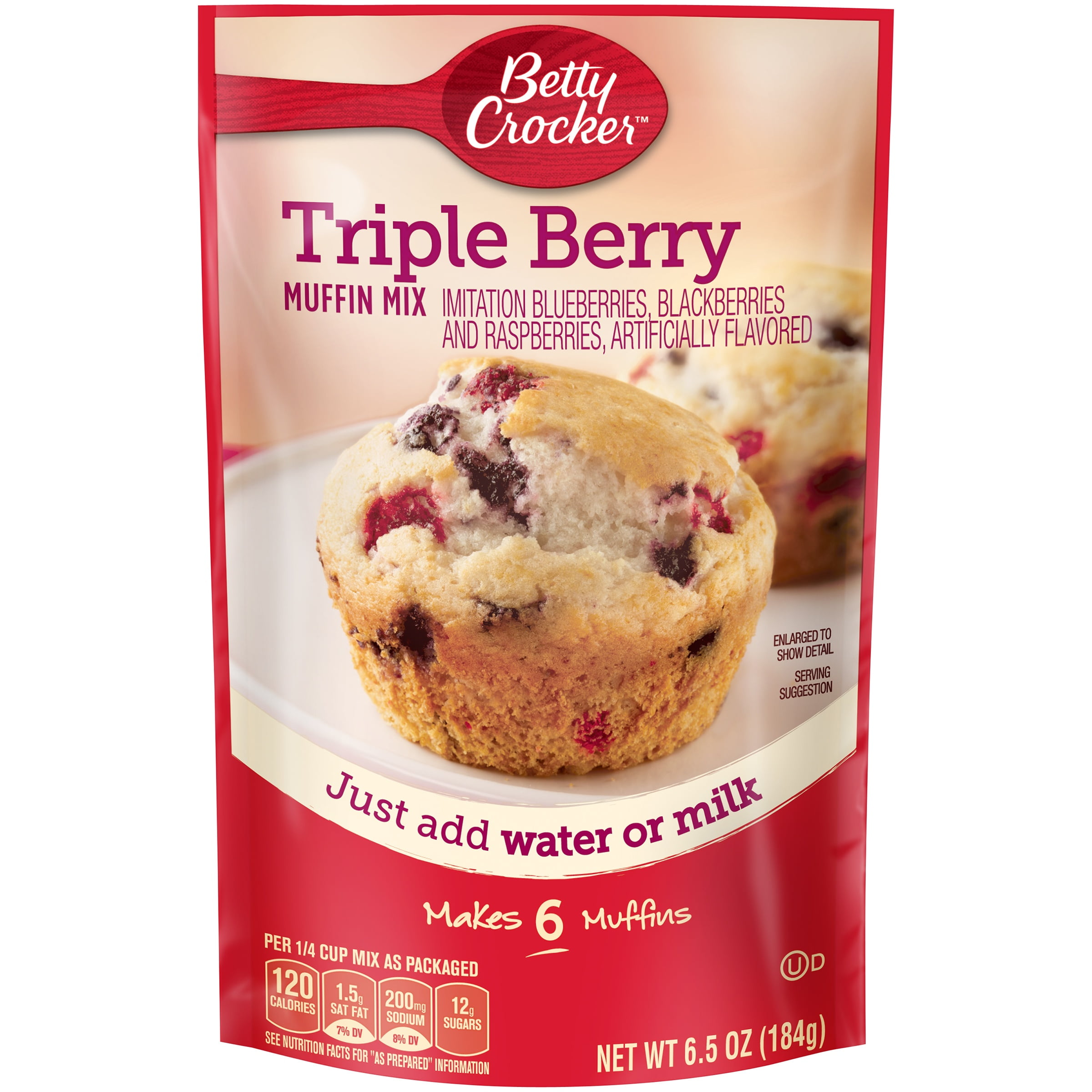 Betty Crocker Triple Berry Muffin Mix, 6.5 oz by General Mills Sales, Inc.