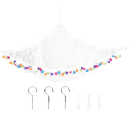 

1Set Toy Hammock Stuffed Animals Toy Storage Net Organizer with Colored Balls for Kids Bedroom