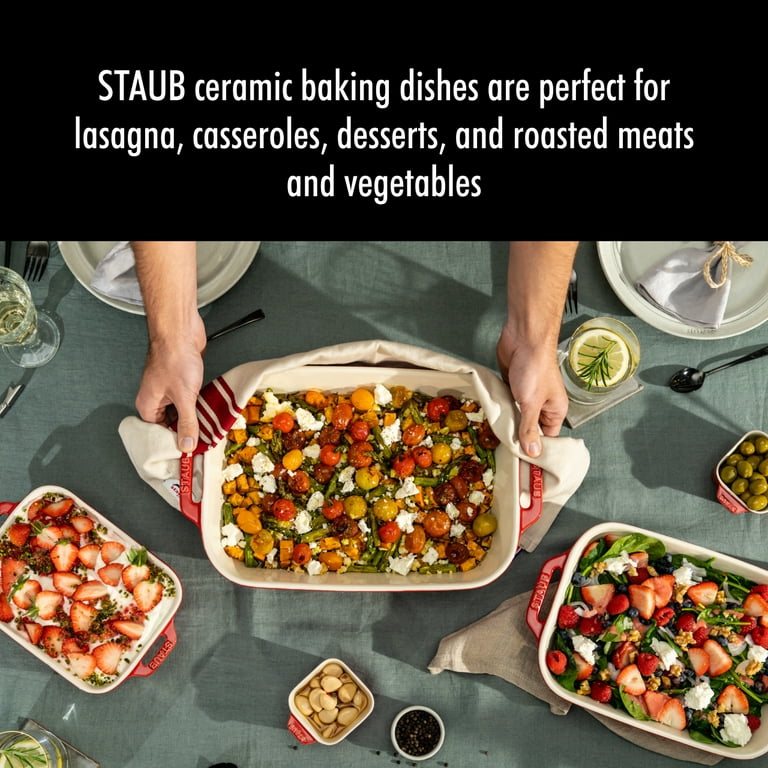 Staub Ceramics 3-Pc Rectangular Baking Dish Set - Cherry