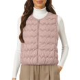 thumbnail image 2 of Women's Lightweight Down Vest, Sleeveless Quilted Puffer Jacket with Cotton Blend Shell, Warm Winter Insulated Vest, Slim Fit Casual Sleeveless Coat for Women, Cold Weather Thermal Vest Pink XXXXL, 2 of 4