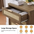 thumbnail image 4 of OAKHAM Commode 5 Tiroirs, Grand Commode en Rotin pour Chambre à Coucher Salon, Ensemble de 2, Noyer Spécial, 4 of 6