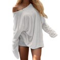 thumbnail image 1 of Camiseta básica de manga larga para mujer: camiseta suave y cómoda con cuello redondo, versátil para el uso diario y para combinar con vaqueros., 1 of 5