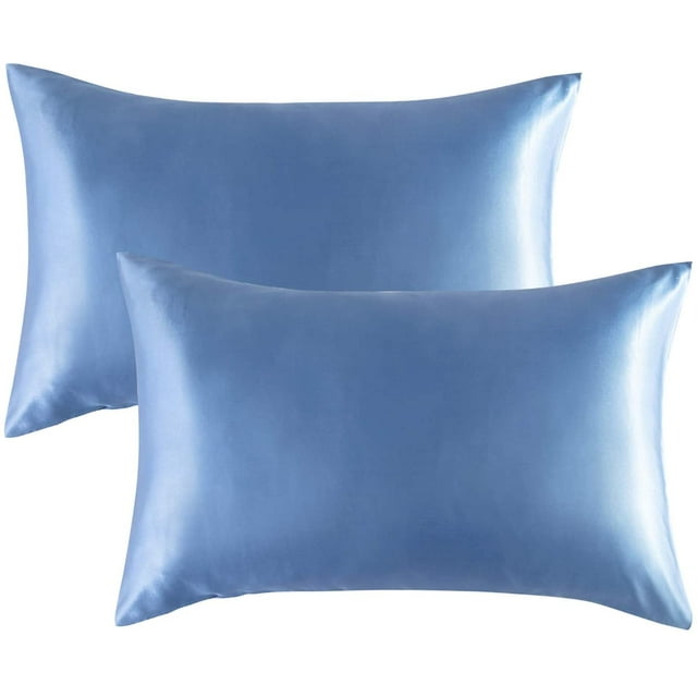 Funda de almohada de satén para el cabello y la piel, paquete de 2 - Fundas de almohada de tamaño estándar - Fundas de almohada de satén con cierre de sobre Ormromra LRWJ057-2