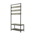 thumbnail image 5 of Linon Larkin Gray Metal Hall Tree 11 Hooks and 2 Shelves in Gray Washed Wood, 5 of 8