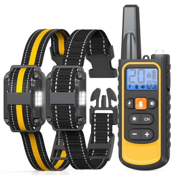 Dog Training Collar with Remote, Waterproof Electric beep Vibration Collar with Night Light 4 Training Modes Rechargeable Dog e Collar for Large Medium Small Dogs