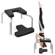 Gymax Yoga Headstand Bench Iron Legs w/ PVC Pads for Family Gym Relieve Fatigue