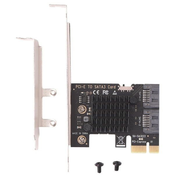 Ndcxsfigh Computadora escritorio PCI-E 1x a SATA3.0 2 Port Riser 6Gbps Adaptador PCI Express