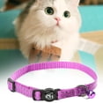 thumbnail image 4 of Worallymy Collar reflectante de seguridad para mascotas con campana Collar ajustable con correas de nailon para animales Púrpura Worallymy JD735811215, 4 of 7