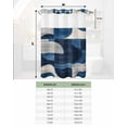 thumbnail image 6 of No Hook Shower Curtains with Snap in Liner, Vintage Blue Geometric Waterproof Fabric Shower Curtain, White Black Blue Abstract Double Layers & See-Through Top Window Bathroom Curtains 72''x84'', 6 of 6