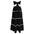 thumbnail image 3 of Xdegoge Linen Two Piece Outfit for Women Maxi Tiered Skirt Set Strapless Bandeau Top Boho Summer Skirts Flowy Flattering Lightweight Beach Vacation Party Holiday Wear, 3 of 7