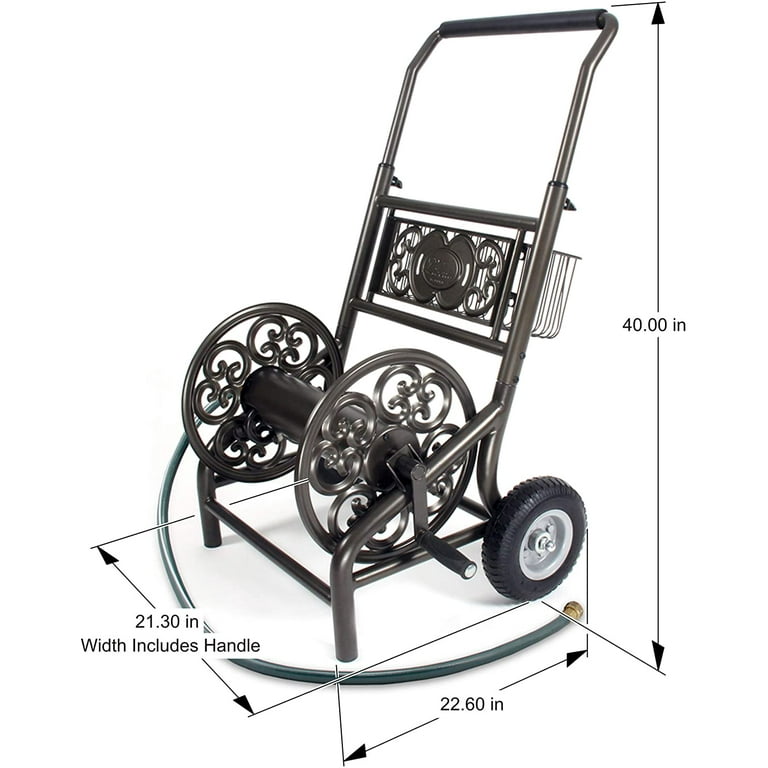 Liberty Garden 200' Decorative 2 Wheel Hose Reel Cart 