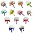 thumbnail image 2 of Loalirando Wedding Bouquets for Brides Bridesmaids Artificial Flower with Ribbon Wedding Bride Holding Roses, 2 of 5