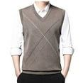 thumbnail image 2 of JIKNTTR Men's Sweater Vest V Neck Slim Fit Casual Sleeveless Knitted Pullover Sweater Fashion Knitwear Regular Fit Knit Vest, 2 of 9
