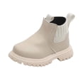 thumbnail image 5 of Eltusu Girls Booties, Casual Spring Winter No Slip Windproof Ankle Boots Beige Size 9.5 Little Kids, 5 of 6