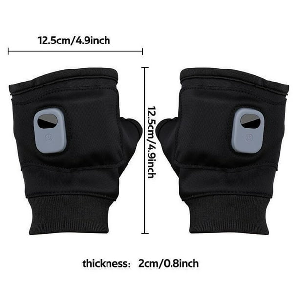 Guantes Calefactables Portátiles Sin Dedos para Hombre y Mujer | Calentadores de Manos Recargables Por Usb con Carga Rápida Tipo C | Guantes de Invierno Ligeros de Microfibra para Actividades En Inte