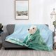 thumbnail image 2 of Balery Dog Wrapped in Towel Manta de Franela con Dibujo, Lujo Ultra Suave y Cálido, Antipelusa y Resistente a las Arrugas para Cama, Sofá, Camping -80"x60", 2 of 6