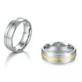 thumbnail image 4 of Couple Rings For Women Men Stainless Steel Simple Wedding Bands Matte Surface, 4 of 9