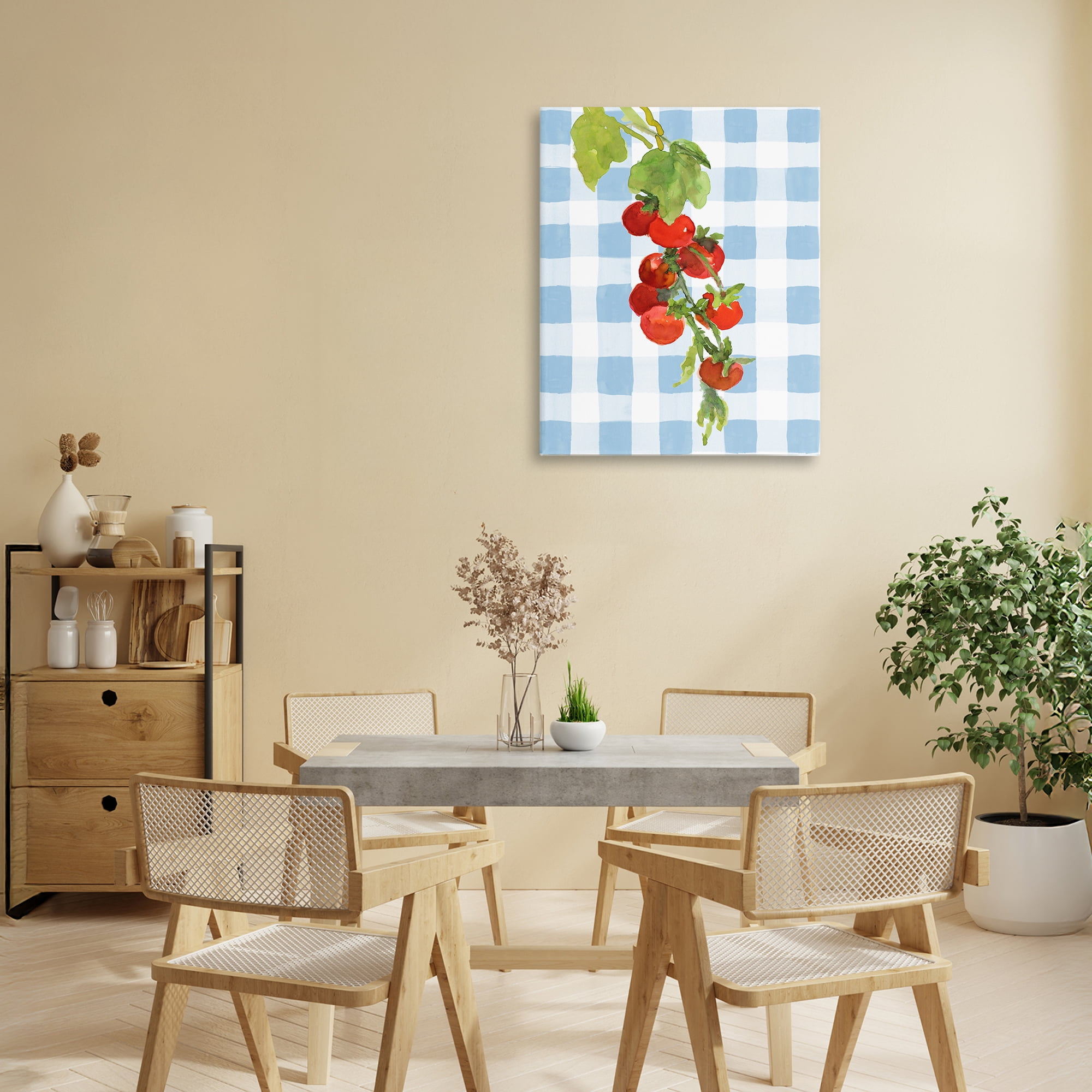 Stupell Industries Vine Ripe Tomatoes on Plaid Canvas Wall Art, design by Lanie Loreth
