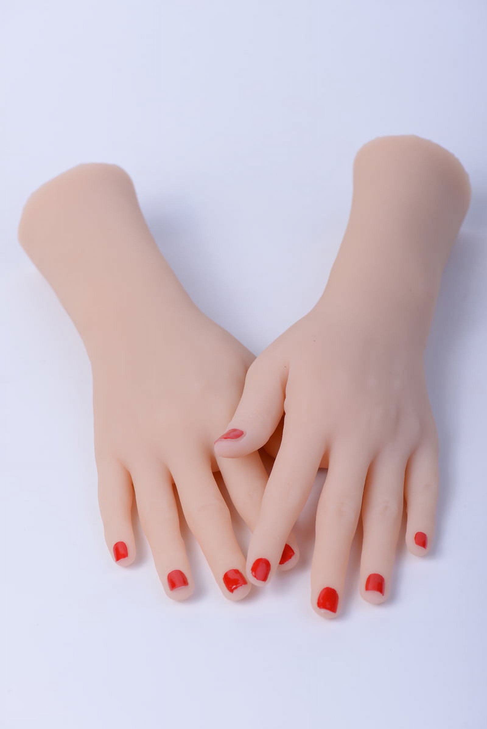 TECHTONGDA Lifelike Female Hands Model Women's Realistic Silicone Soft Mannequin Display 1 Pair