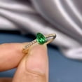 thumbnail image 3 of Genuine Emerald Ring 14k Solid Gold Ring Dainty Pear Cut Emerald Ring Art Deco Ring Natural Emerald Ring Gift For Her Gift For Mom, 3 of 5