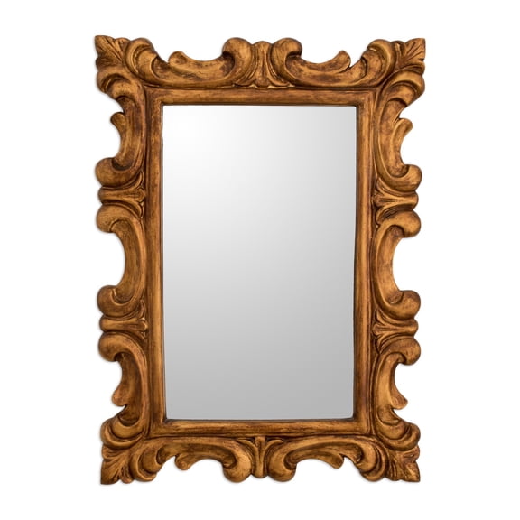 NOVICA Wood wall mirror, 'Elegant Duchy'