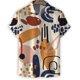 thumbnail image 3 of Camisa de moda con estampado de flores en 3D para hombre, camisas hawaianas de manga corta con solapa de verano, blusa holgada con botones y flores para la calle, 3 of 5