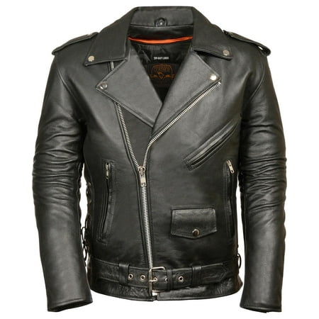 UPC 101011010047 product image for Milwaukee Leather Men's Men;S Classic Side Lace Police Style Motorcycle - Sh1011 | upcitemdb.com